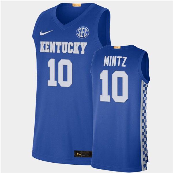 Mens Kentucky Wildcats #10 Davion Mintz Nike Royal College Basketball Game Jersey