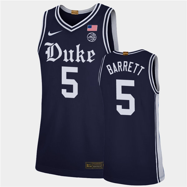 Mens Duke Blue Devils #5 RJ Barrett Nike Navy College Basketball Game Jersey