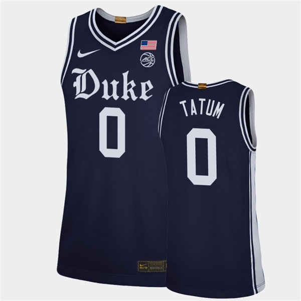 Mens Duke Blue Devils #0 Jayson Tatum Nike Navy College Basketball Game Jersey