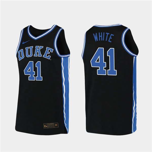 Mens Duke Blue Devils #41 Jack White Nike Black College Basketball Game Jersey