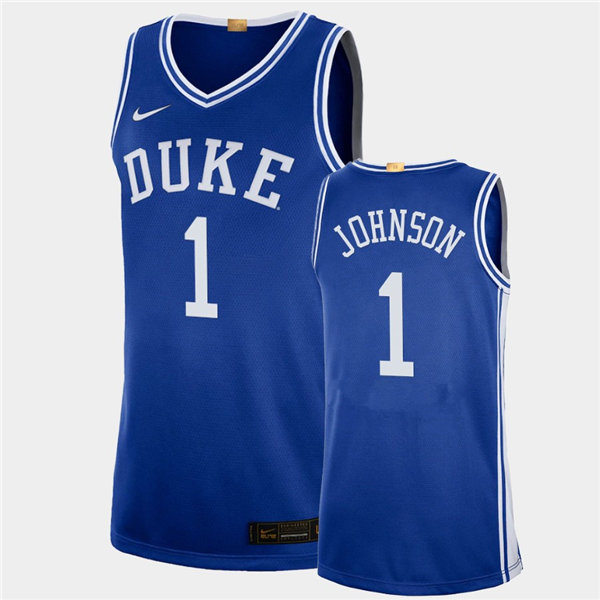 Mens Duke Blue Devils #1 Jalen Johnson Nike Royal College Basketball Game Jersey