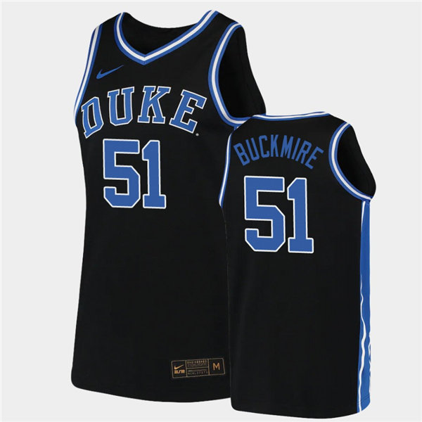Men's Duke Blue Devils #51 Mike Buckmire Black Replica College Basketball Jersey