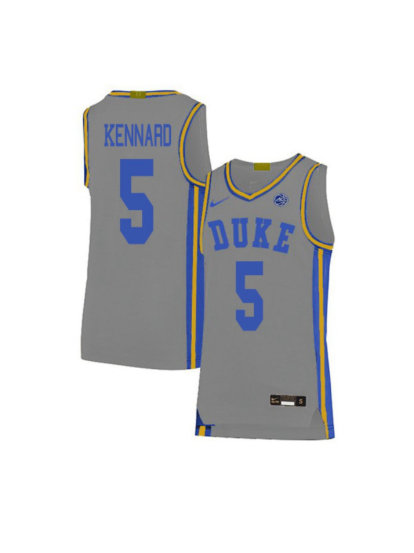 Mens Duke Blue Devils #5 Luke Kennard Nike Grey College Basketball Game Jersey