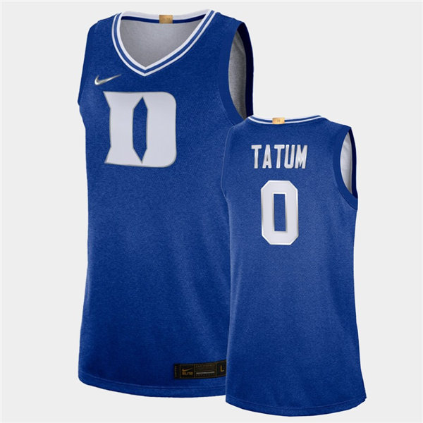 Mens Duke Blue Devils #0 Jayson Tatum Nike Royal 100th Anniversary Rivalry Basketball Jersey