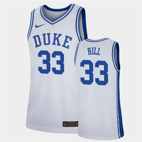Mens Duke Blue Devils Retired Player #33 Grant Hill Nike White College Basketball Game Jersey