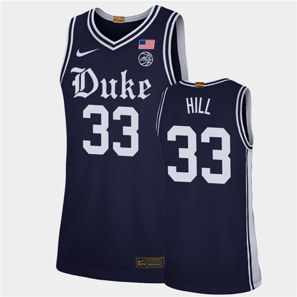 Mens Duke Blue Devils Retired Player #33 Grant Hill Nike Navy College Basketball Game Jersey