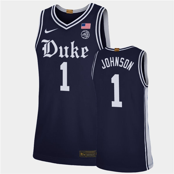 Mens Duke Blue Devils #1 Jalen Johnson Nike Navy College Basketball Game Jersey