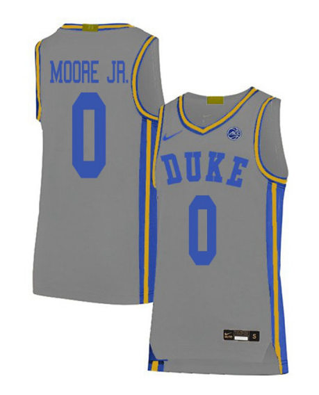 Mens Duke Blue Devils #0 Wendell Moore Jr Nike Grey College Basketball Game Jersey