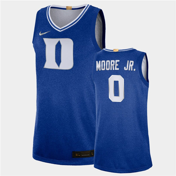 Mens Duke Blue Devils #0 Wendell Moore Jr. Nike Royal 100th Anniversary Rivalry Basketball Jersey