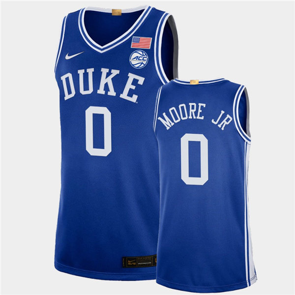 Mens Duke Blue Devils #0 Wendell Moore Jr Nike Royal College Basketball Game Jersey