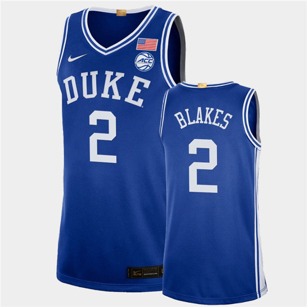 Mens Duke Blue Devils #2 Jaylen Blakes Nike Royal College Basketball Game Jersey