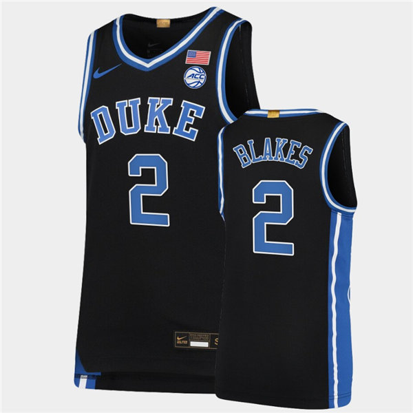 Mens Duke Blue Devils #2 Jaylen Blakes Nike Black College Basketball Game Jersey