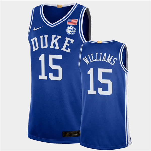 Mens Duke Blue Devils #15 Mark Williams Nike Royal College Basketball Game Jersey