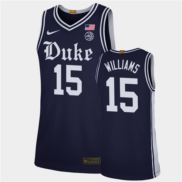 Mens Duke Blue Devils #15 Mark Williams Nike Navy College Basketball Game Jersey