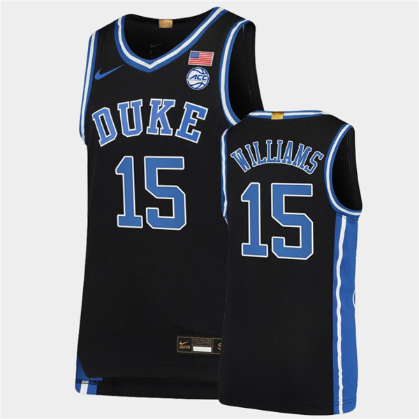 Mens Duke Blue Devils #15 Mark Williams Nike Black College Basketball Game Jersey