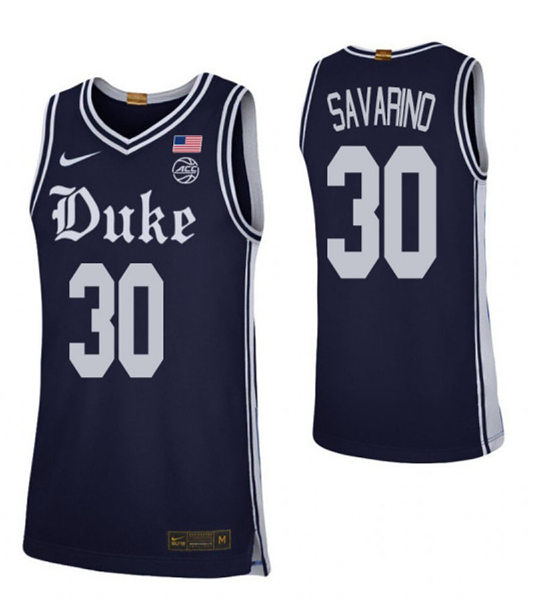 Mens Duke Blue Devils #30 Michael Savarino Nike Navy College Basketball Game Jersey