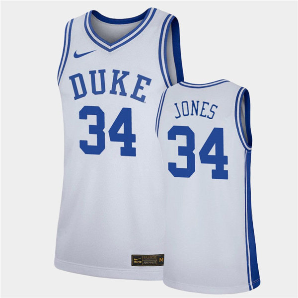 Mens Duke Blue Devils #34 Bates Jones Nike White College Basketball Game Jersey