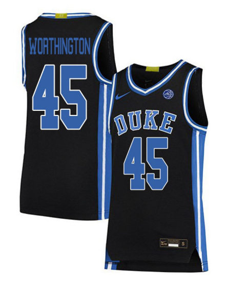 Mens Duke Blue Devils #45 Keenan Worthington Nike Black College Basketball Game Jersey