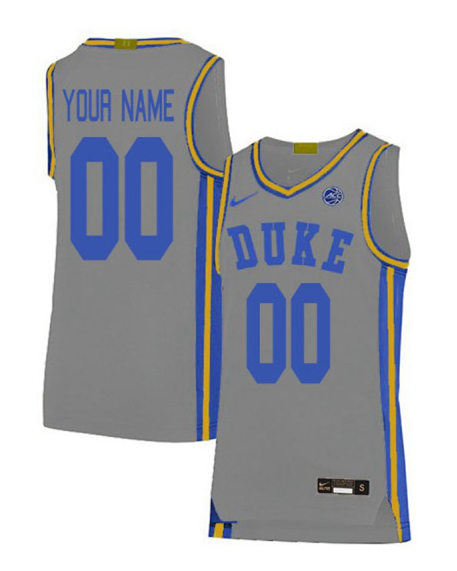 Mens Duke Blue Devils Custom Nike Grey College Basketball Game Jersey