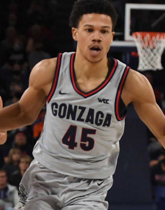 Mens Gonzaga Bulldogs #45 Rasir Bolton Nike Grey 2021-22 WCC College Basketball Game Jersey