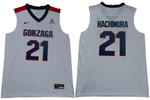 Mens Gonzaga Bulldogs #21 Rui Hachimura Nike 2019 White College Basketball Jersey