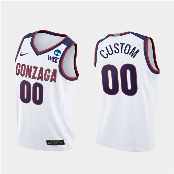 Youth Gonzaga Bulldogs Custom Nike White 2021 WCC College Basketball Game Jersey