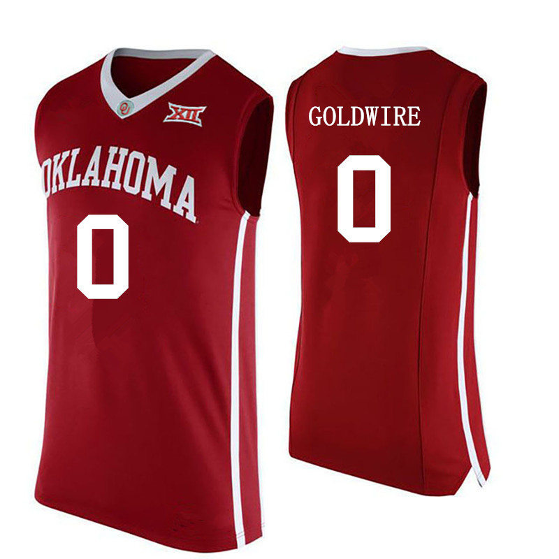 Mens Oklahoma Sooners #0 Jordan Goldwire Nike Red College basketball Game Jersey