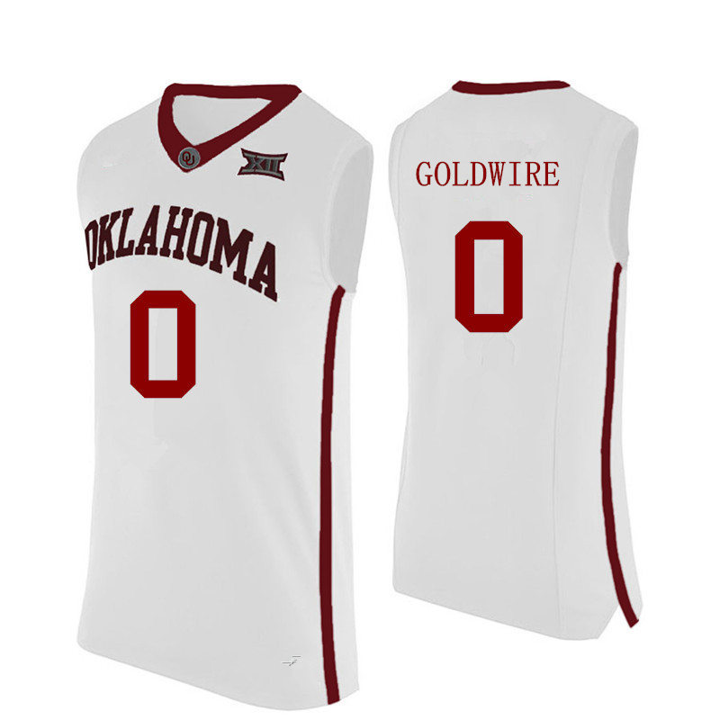 Mens Oklahoma Sooners #0 Jordan Goldwire Nike White College basketball Game Jersey