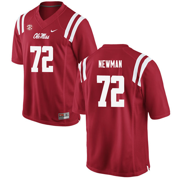 Mens Ole Miss Rebels #72 Royce Newman Nike Red College Football Game Jersey