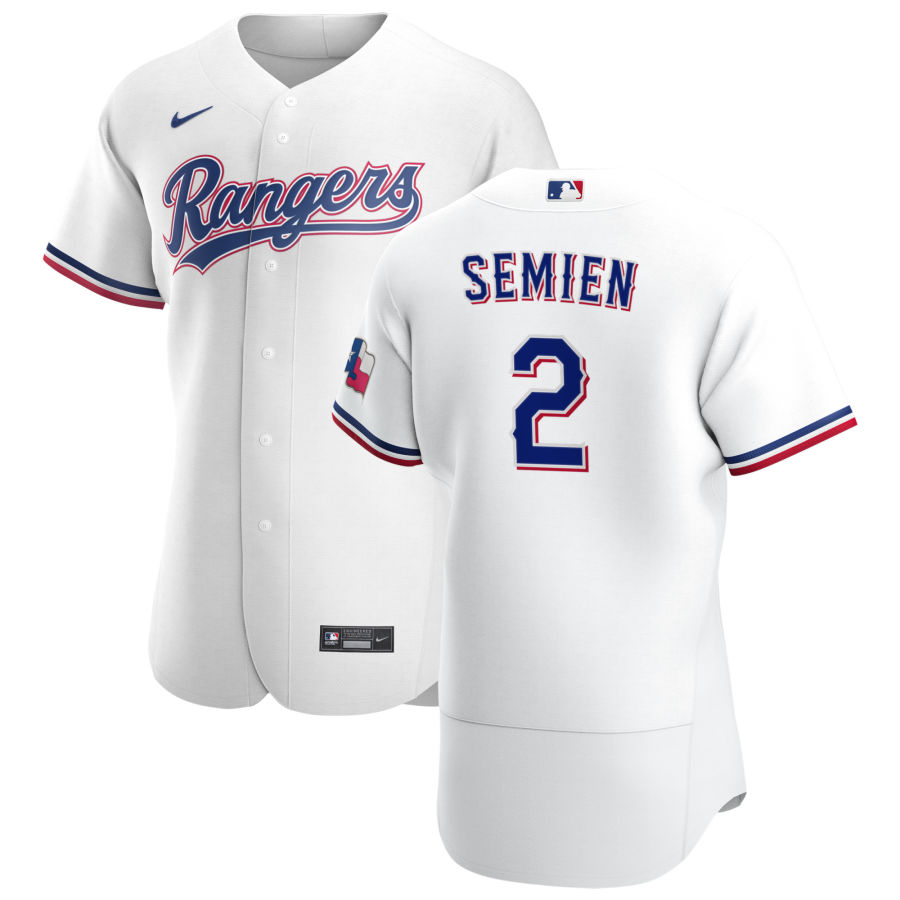 Mens Texas Rangers #2 Marcus Semien Nike White Home FlexBase Player Jersey