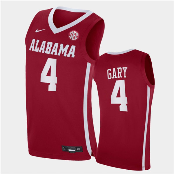 Mens Alabama Crimson Tide #4 Juwan Gary Nike Crimson College Basketball Game Jersey