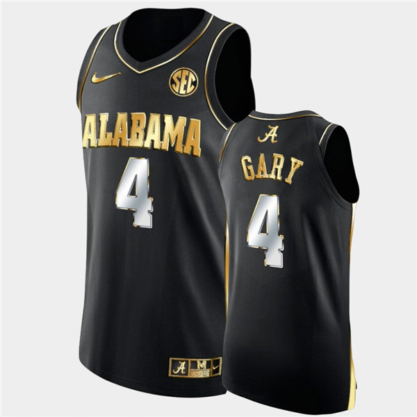 Mens Alabama Crimson Tide #4 Juwan Gary Nike Black Golden Edition Basketball Jersey