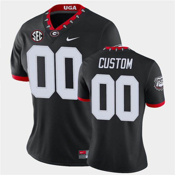 Women's Georgia Bulldogs Custom Nike Black Alternate Mascot 100th Anniversary College Football Game Jersey