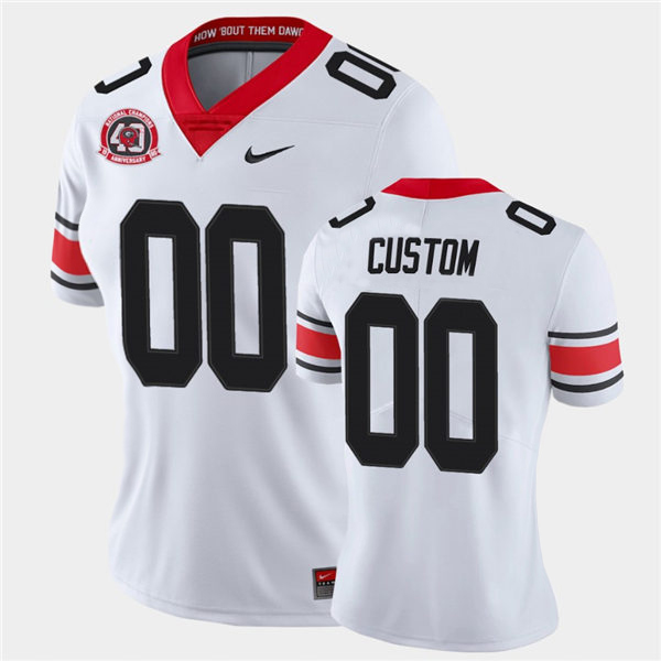 Women's Georgia Bulldogs Custom Nike 40th anniversary white alternate football jersey