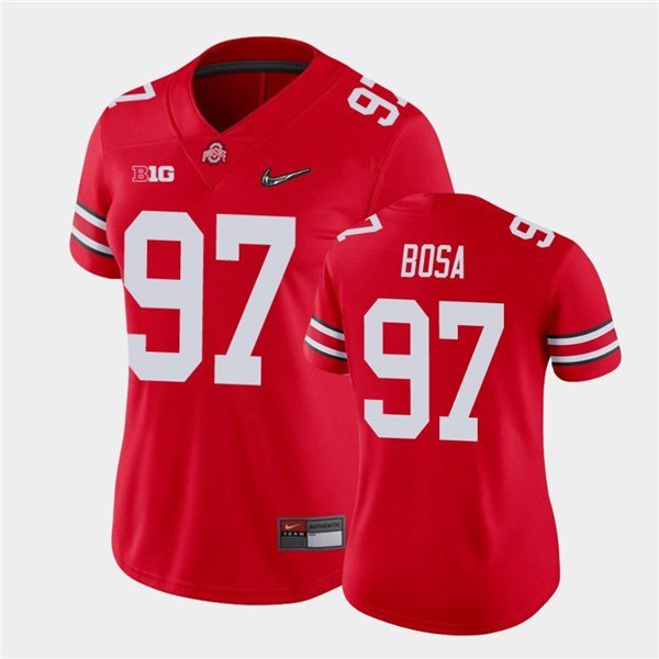 Women's Ohio State Buckeyes #97 Nick Bosa Nike Scarlet College Football Game Jersey