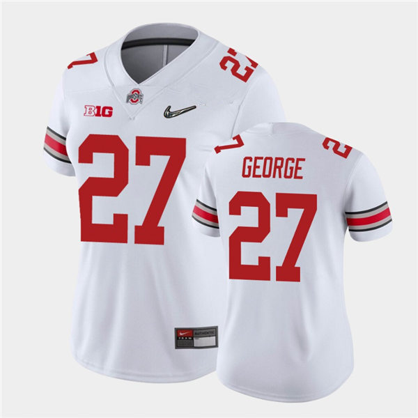 Women's Ohio State Buckeyes #27 Eddie George Nike White College Football Game Jersey