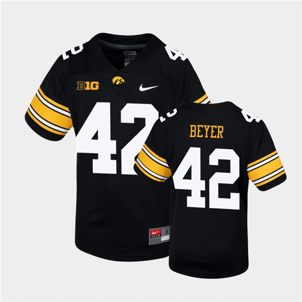 Youth Iowa Hawkeyes #42 Shaun Beyer Nike Black College Football Game Jersey