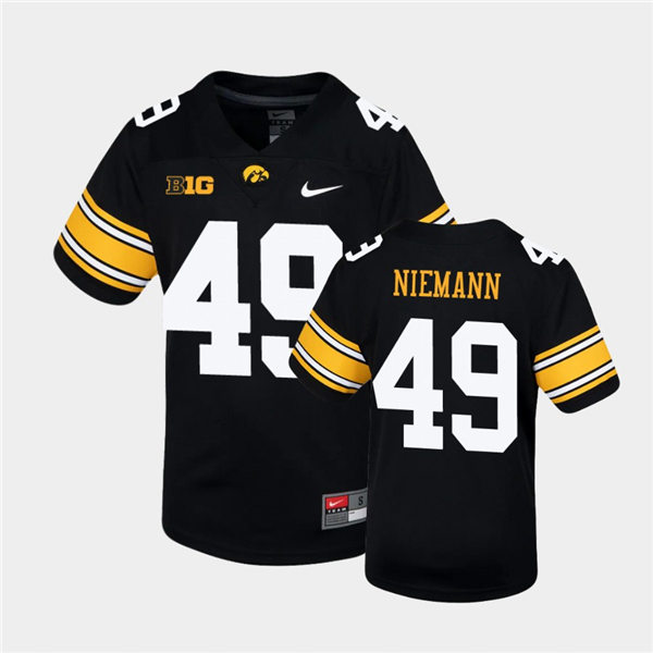 Youth Iowa Hawkeyes #49 Nick Niemann Nike Black College Football Game Jersey