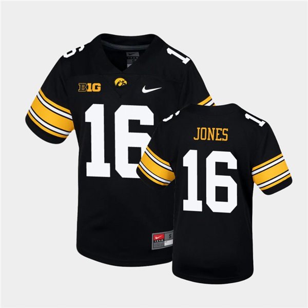 Youth Iowa Hawkeyes #16 Charlie Jones Nike Black College Football Game Jersey