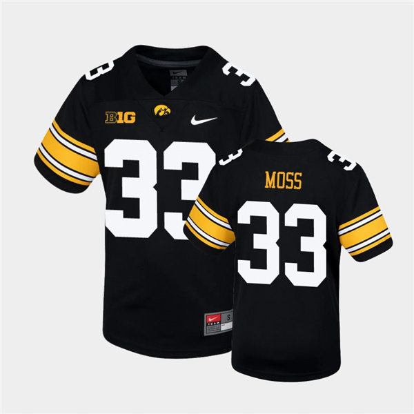 Youth Iowa Hawkeyes #33 Riley Moss Nike Black College Football Game Jersey