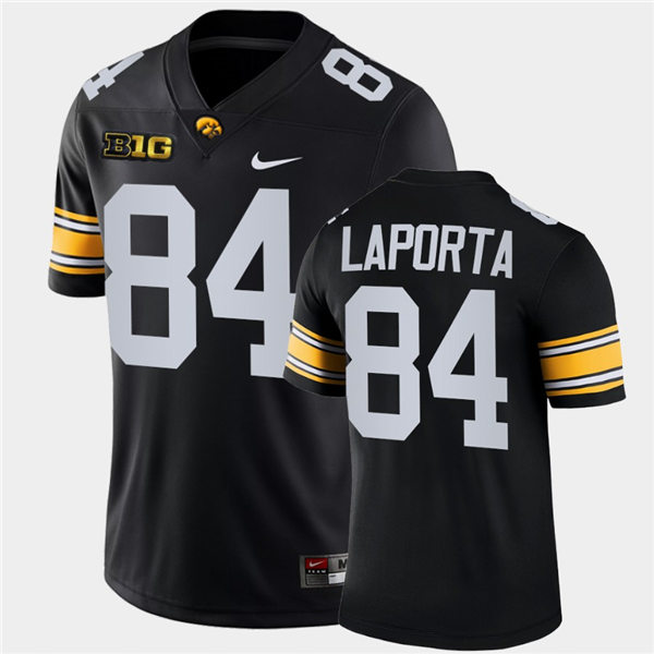 Mens Iowa Hawkeyes #84 Sam LaPorta Nike Black College Football Game Jersey