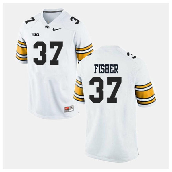 Mens Iowa Hawkeyes #37 Kyler Fisher Nike White College Football Game Jersey