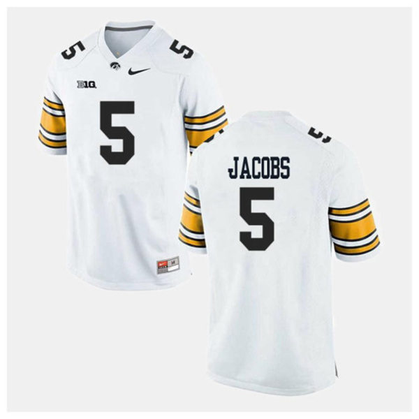 Mens Iowa Hawkeyes #5 Jestin Jacobs Nike White College Football Game Jersey
