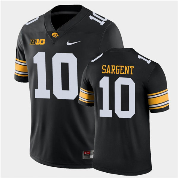 Mens Iowa Hawkeyes #10 Mekhi Sargent Nike Black College Football Game Jersey