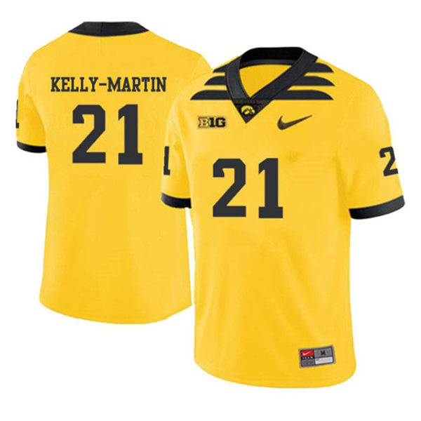 Mens Iowa Hawkeyes #21 Ivory Kelly-Martin Nike Gold Alternate College Football Game Jersey