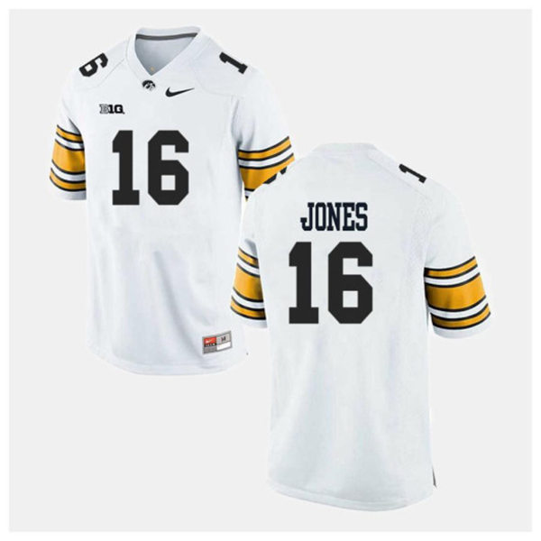 Mens Iowa Hawkeyes #16 Charlie Jones Nike White College Football Game Jersey