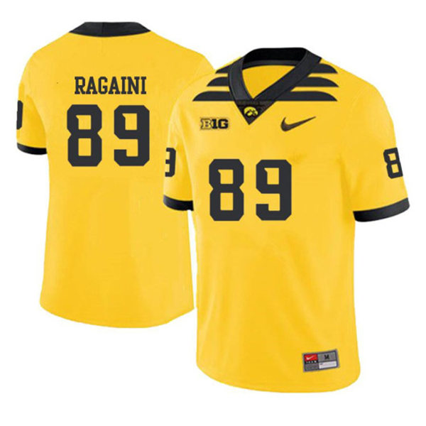 Mens Iowa Hawkeyes #89 Nico Ragaini Nike Gold Alternate College Football Game Jersey