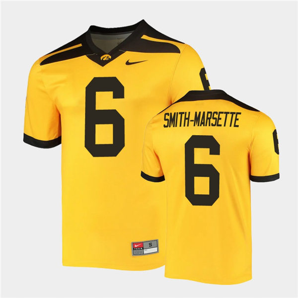 Mens Iowa Hawkeyes #6 Ihmir Smith-Marsette Nike Gold Alternate College Football Game Jersey