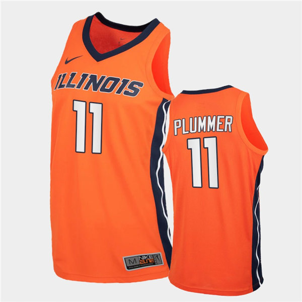 Men's Illinois Fighting Illini #11 Alfonso Plummer Nike Orange V-Neck NCAA College Basketball Jersey