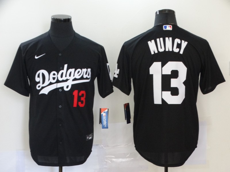 Men's Los Angeles Dodgers #13 Max Muncy Black Fashion Nike Flex base Baseball Jersey